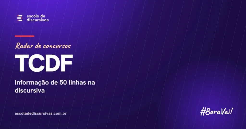 Radar de concursos da Escola de Discursivas: TCDF