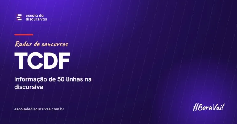 Radar de concursos da Escola de Discursivas: TCDF