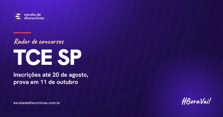Radar de concursos da Escola de Discursivas: TCE SP