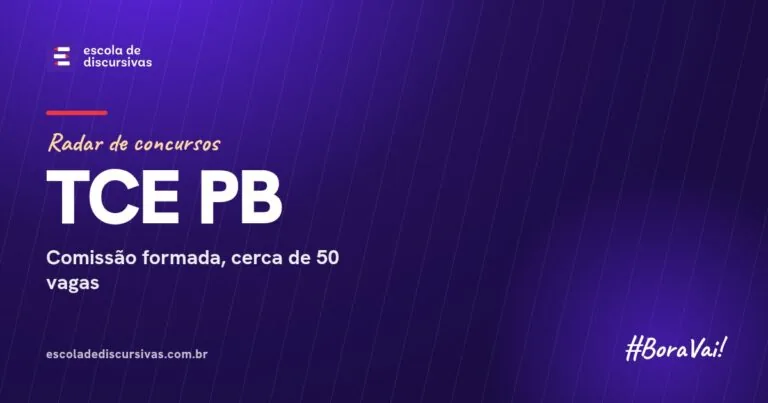 Radar de concursos da Escola de Discursivas: TCE PB